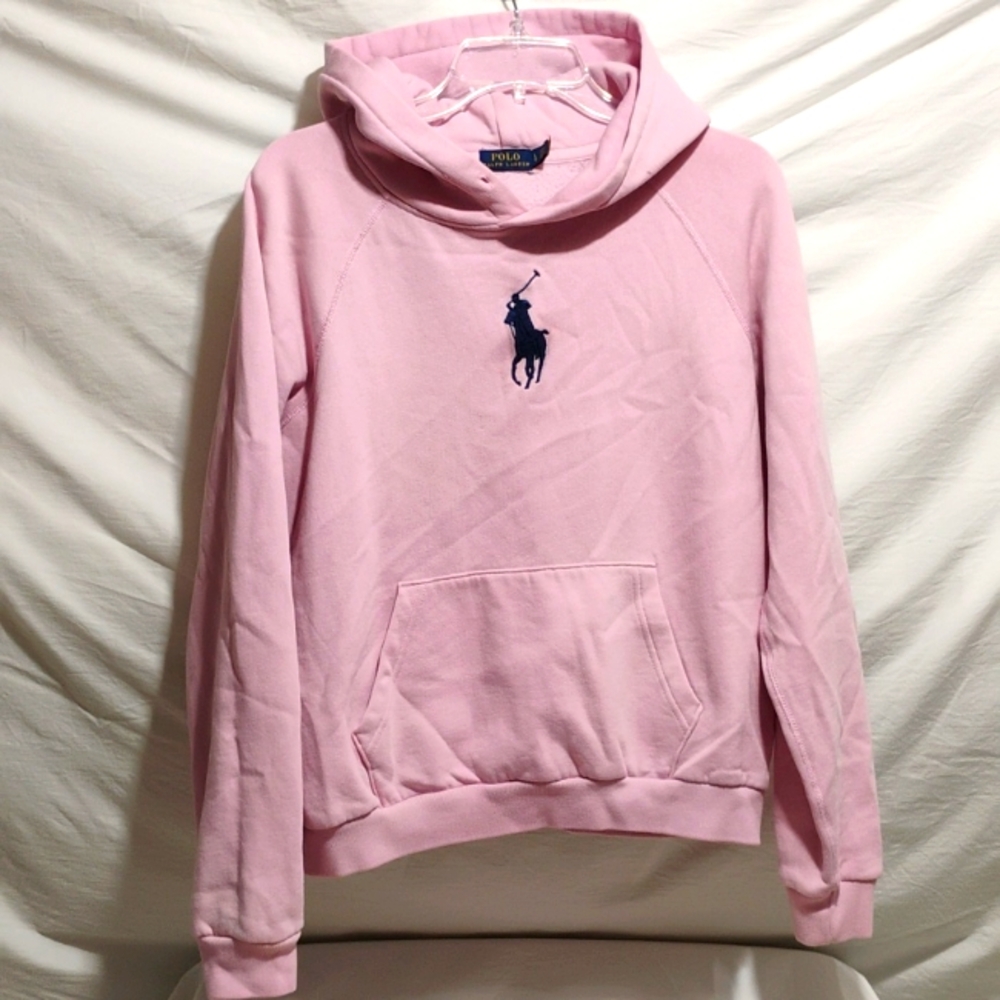 SALE! Polo Ralph Lauren Embroidered Logo Pink/Blue Logo Hoodie No strings (C-19)